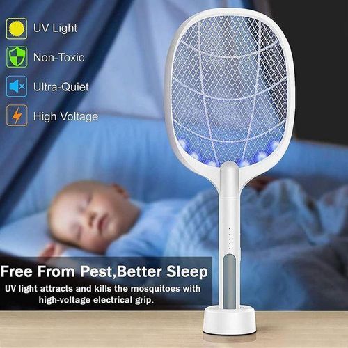 Raquette Anti-Moustiques Électrique Rechargeable LED UV – Modèle IF-218