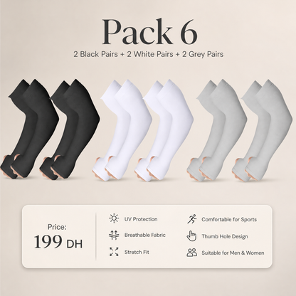 Manchons de Compression Bras Anti-UV “Let’s Slim” – Pack Multi-Couleurs