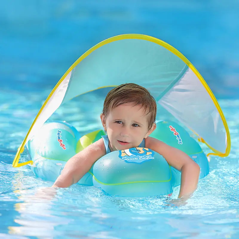 Bouée Bébé avec Pare-Soleil Intégré pour Piscine