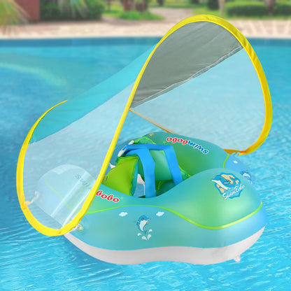 Bouée Bébé avec Pare-Soleil Intégré pour Piscine