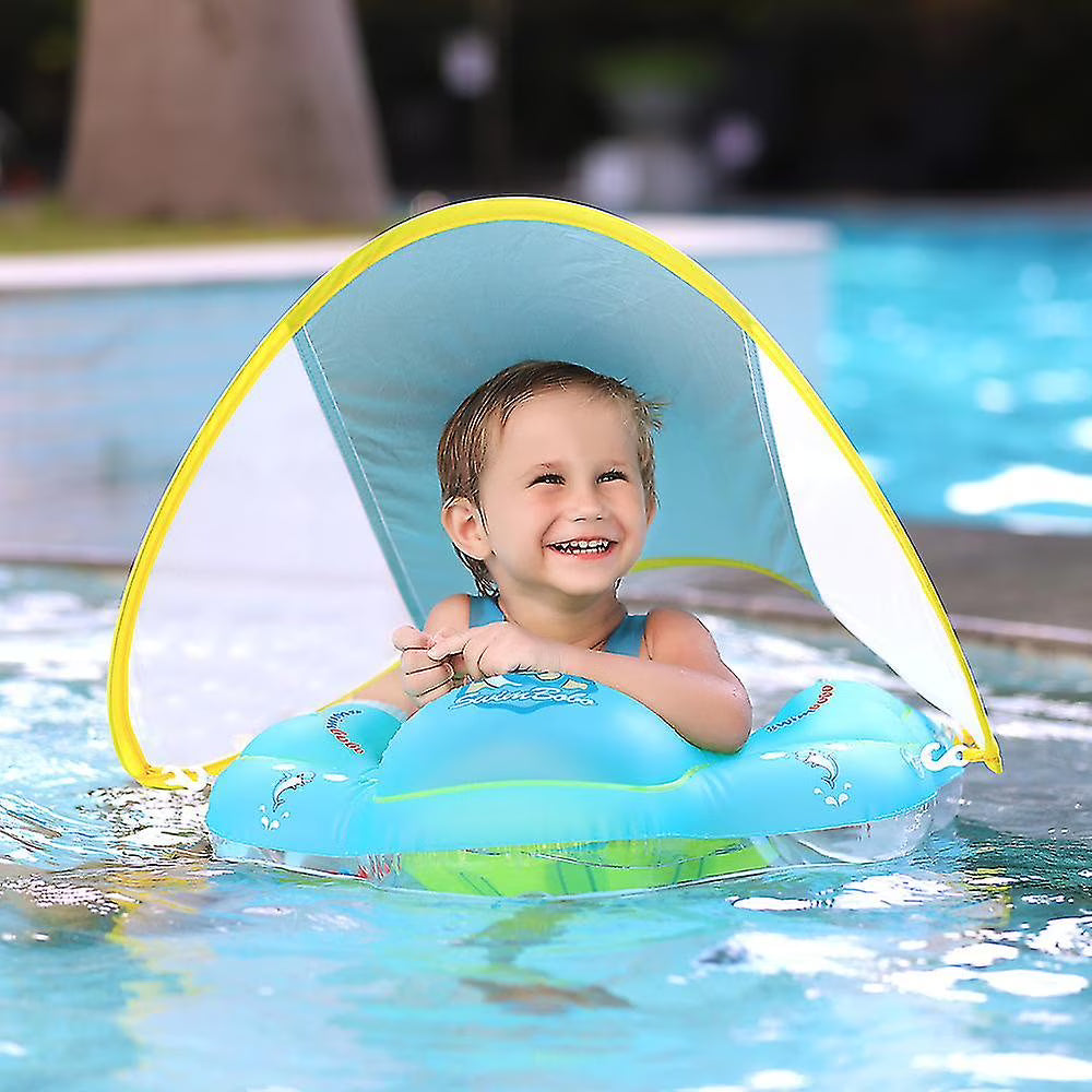 Bouée Bébé avec Pare-Soleil Intégré pour Piscine