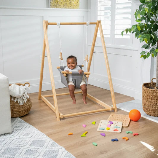 Balançoire Bébé en Bois – Sécurisée, Confortable et Évolutive