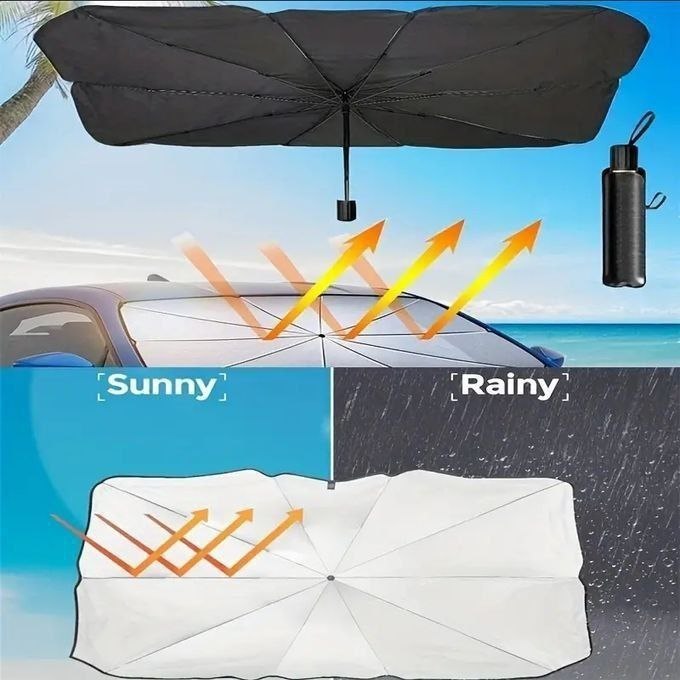Pare-Soleil Pliable pour Pare-Brise | Gardez Votre Voiture Fraîche Même en Plein Soleil ☀️🚗